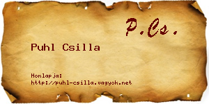 Puhl Csilla névjegykártya