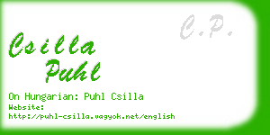 csilla puhl business card